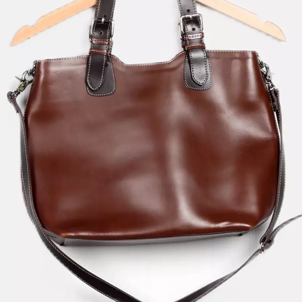Nardelli made in Italy leather large crossbody brown bag